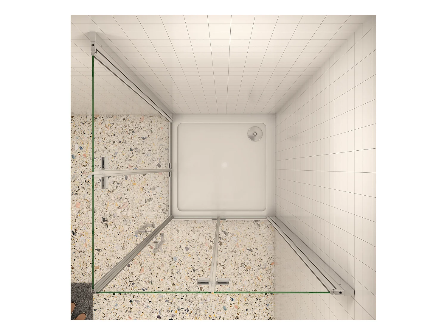 Douchecabine 90x95x195cm Opvouwbare 6mm NANO Easyclean veiligheidsglas glanzend chroom profiel