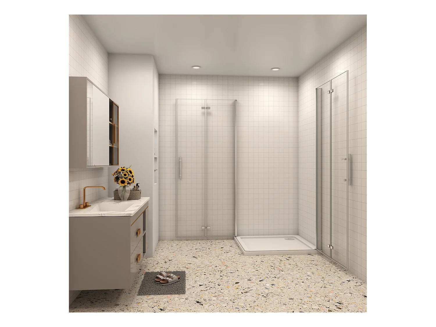 Douchecabine 70x80x195cm Opvouwbare 6mm NANO Easyclean veiligheidsglas glanzend chroom profiel