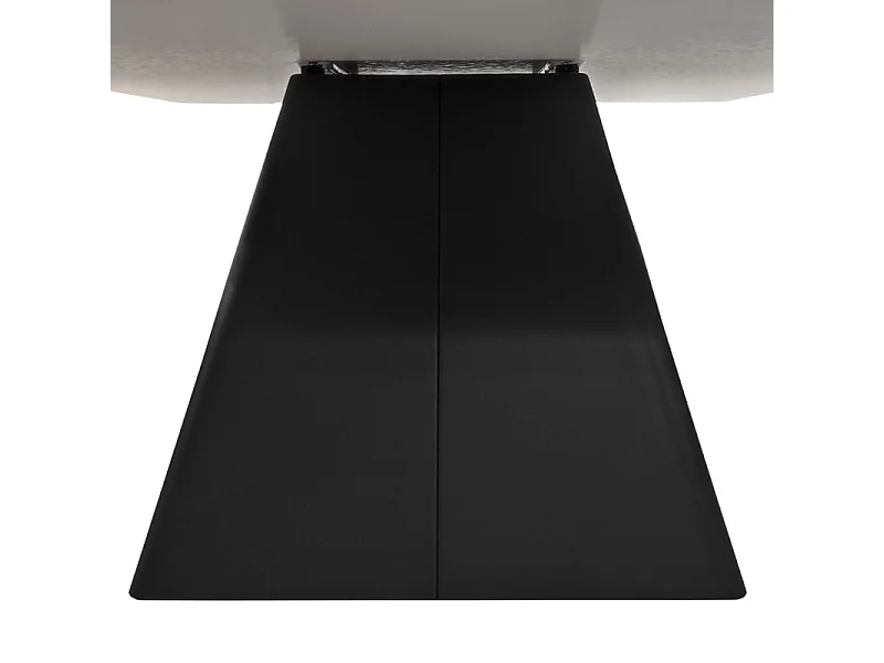 Table basse carrée céramique marbrée beige pied trapèze - OSWALD