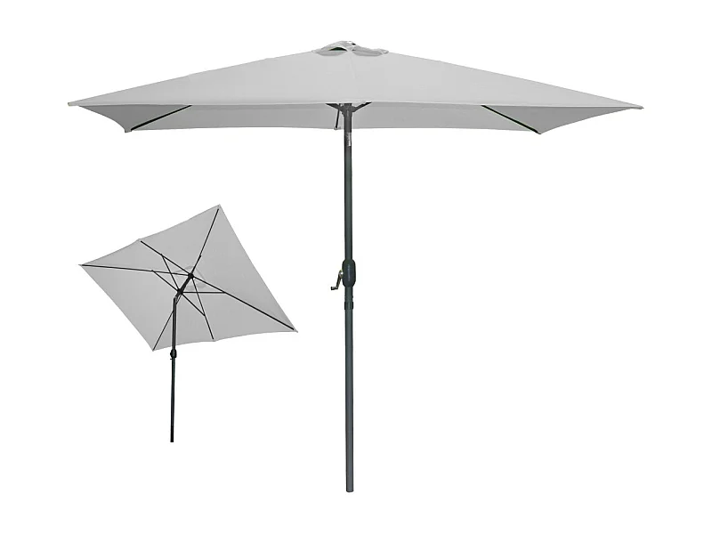 Parasol inclinable retangular cinza claro 200x300 cm