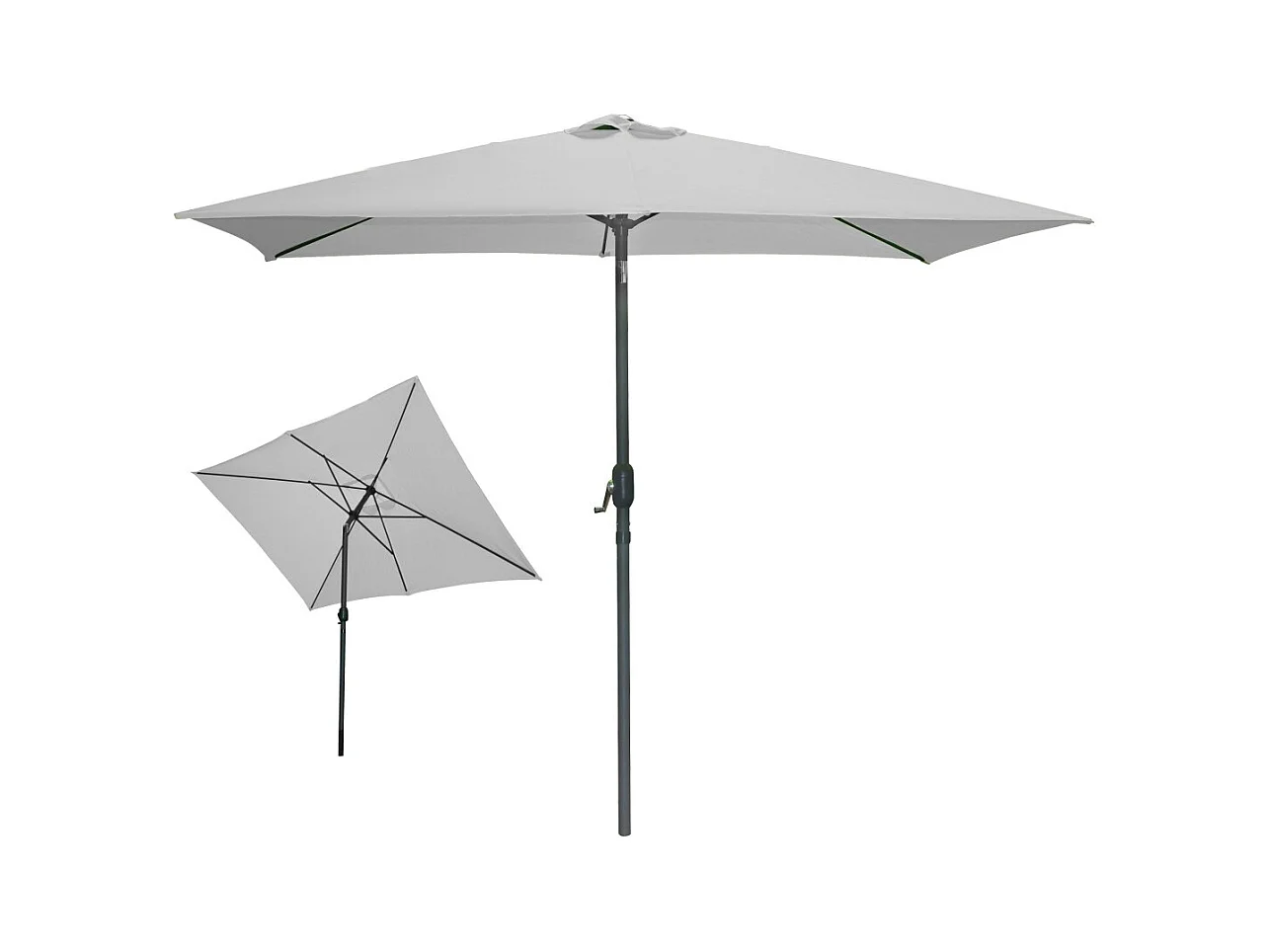Parasol inclinable rectangular gris claro 200x300 cm