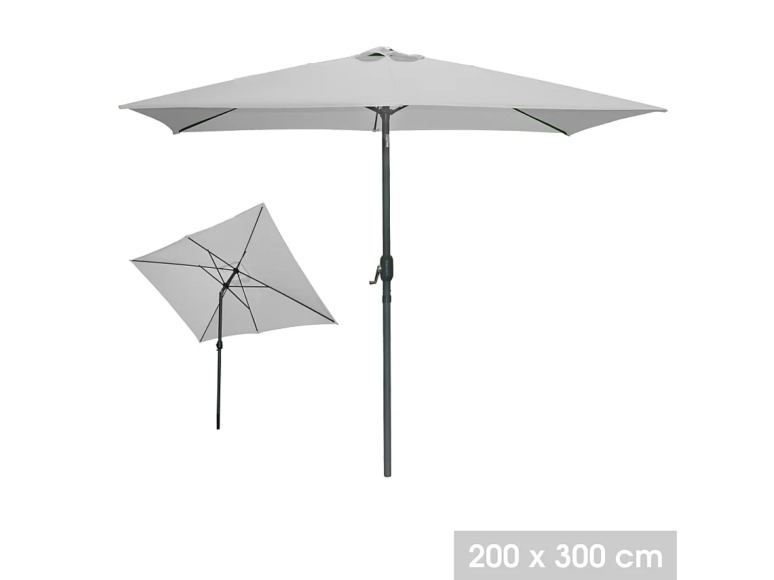 Parasol inclinable rectangular gris claro 200x300 cm