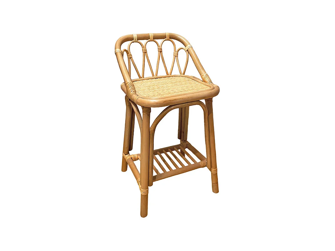 Table d’appoint 55 cm en rotin naturel tressé – HAZEL