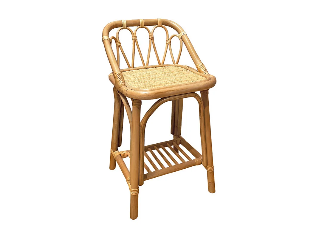 Table d’appoint 55 cm en rotin naturel tressé – HAZEL