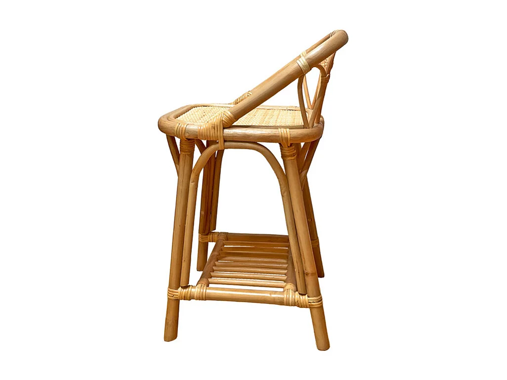 Table d’appoint 55 cm en rotin naturel tressé – HAZEL