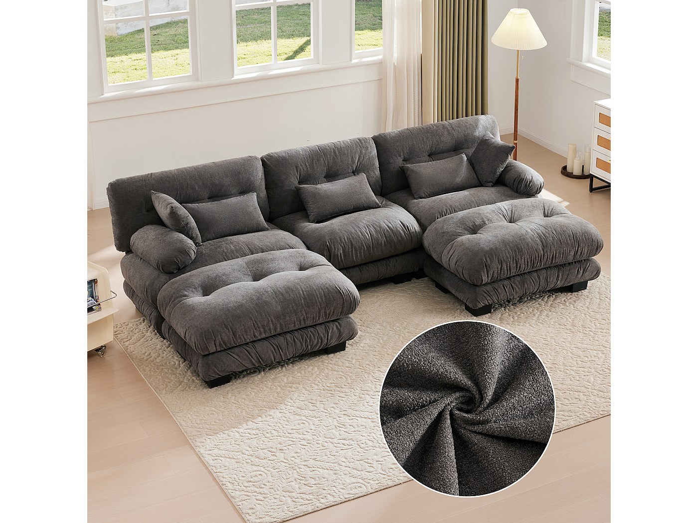 Canapé convertible 3-en-1 avec fonction lit, fauteuil inclinable, en