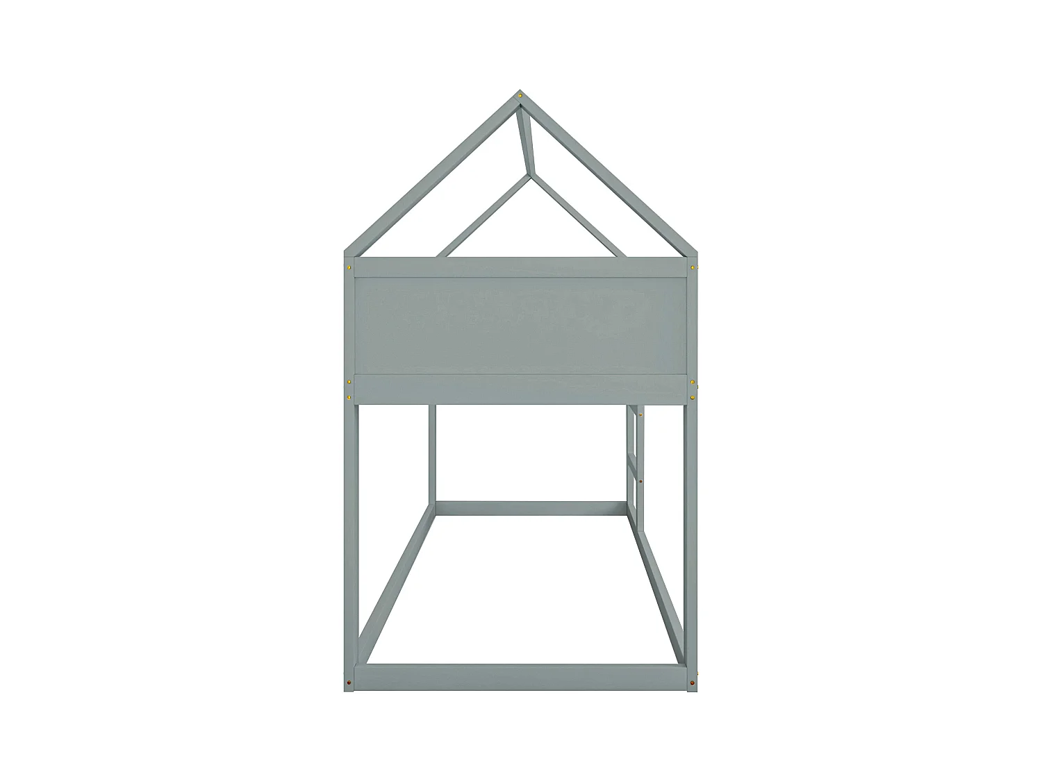 Lit superposé enfant, bois massif, escalier sécurisé, design compact gris (204x95x170 cm)