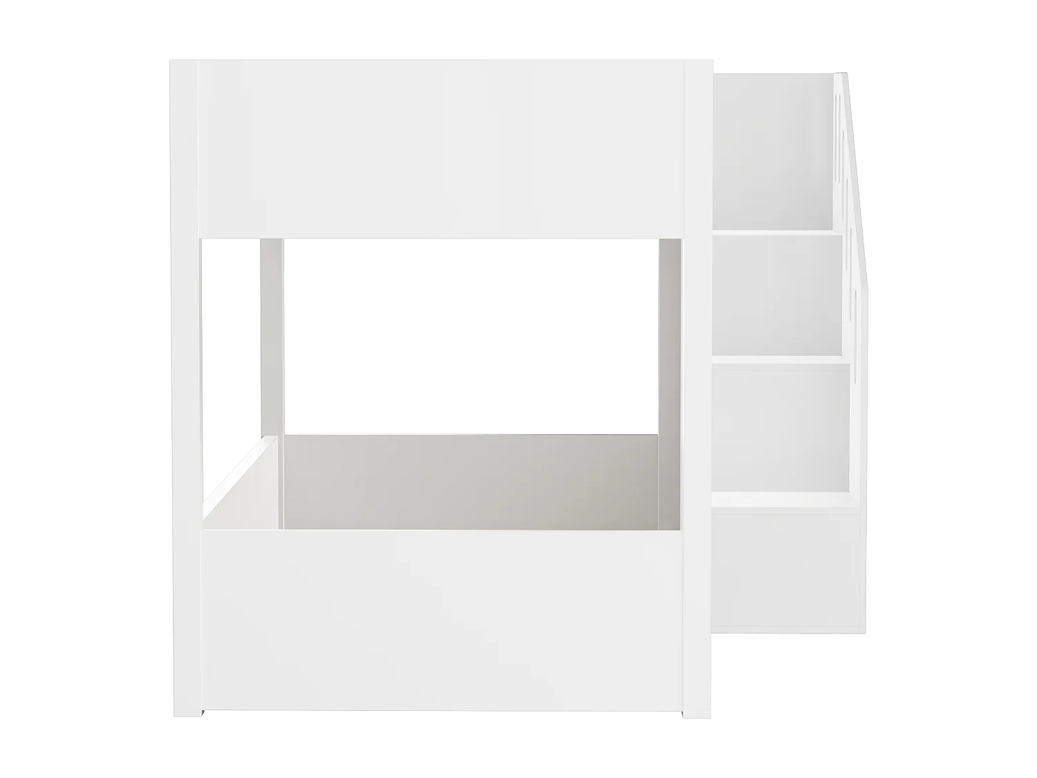 Multifunctioneel stapelbed met geïntegreerde opbergruimte, massief hout, wit (99,06x41,91x17,27 cm)