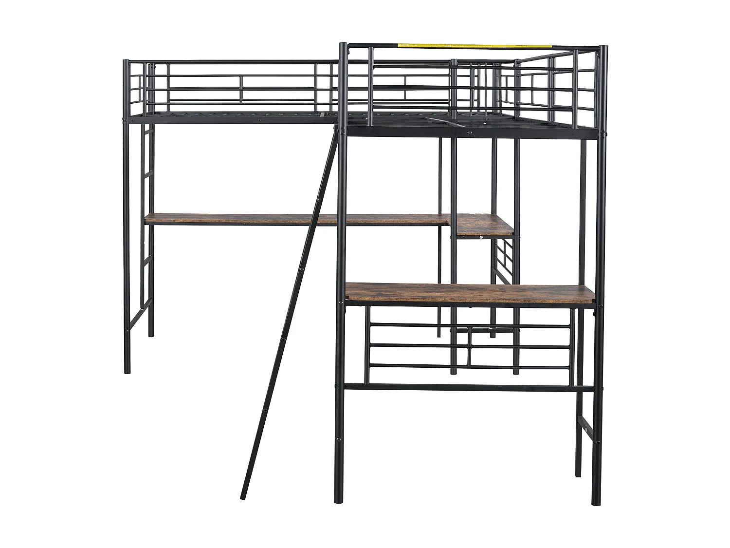 Litera 90x200 cm, diseño de dinosaurio, mesa debajo de la cama, escalera doble, barandillas altas, color negro (298x206x170 cm)