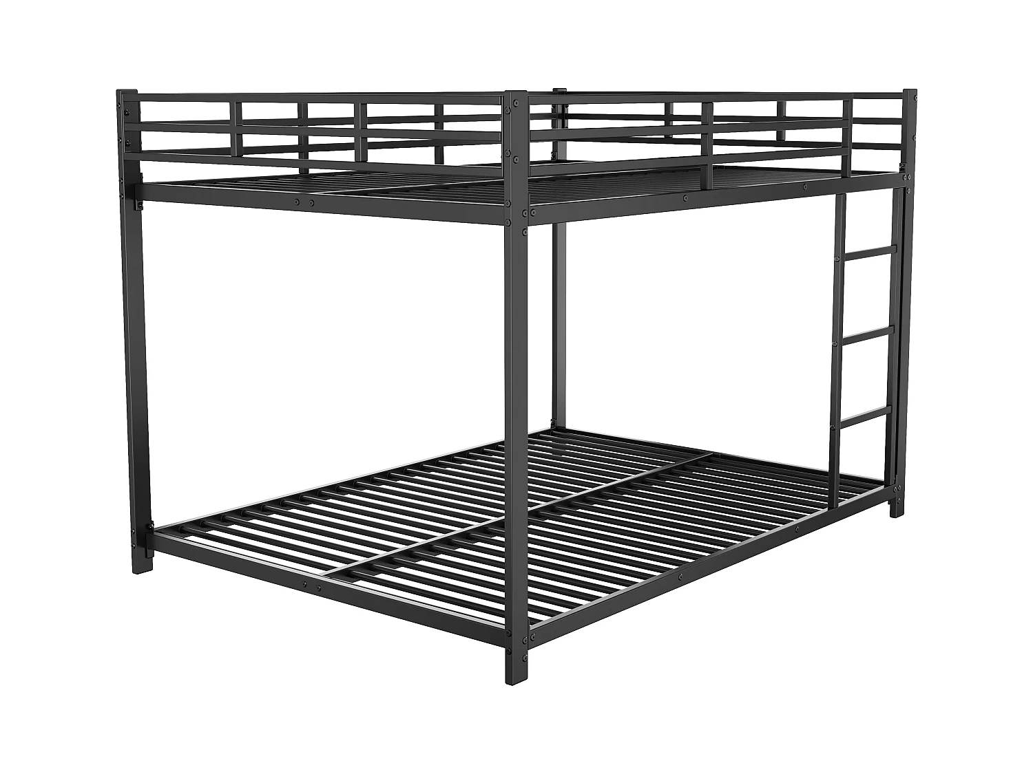 Lit superposé, 140x200 cm, lit en métal pour enfants, métal de qualité, classique, blanc (203x144.5x140 cm)