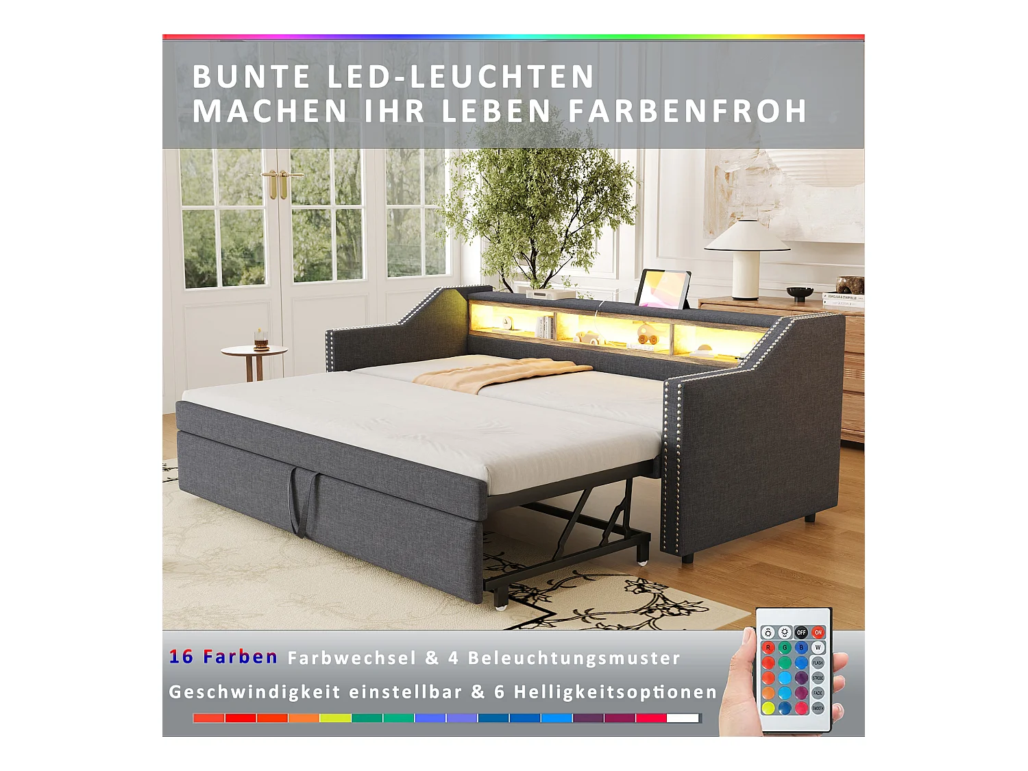 Litera de 90x200 cm, madera maciza, forma de casa, barandilla, escalera de seguridad, espacio de almacenaje, color blanco (255,2x95,7x180 cm)