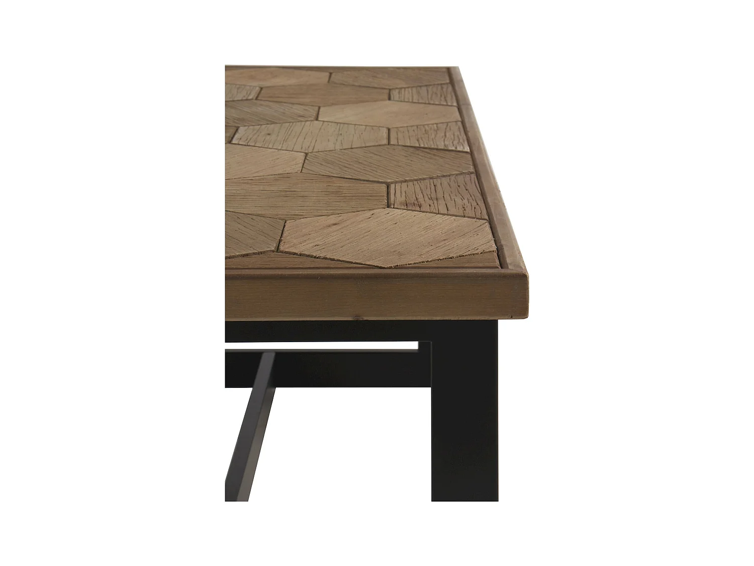 Table basse fresno design bois naturel et métal noir