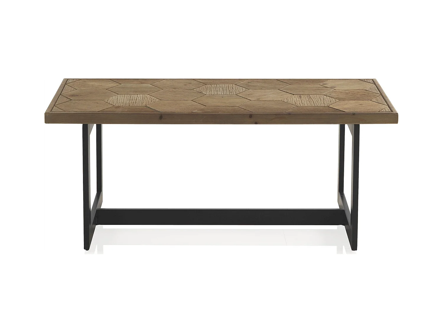 Table basse fresno design bois naturel et métal noir
