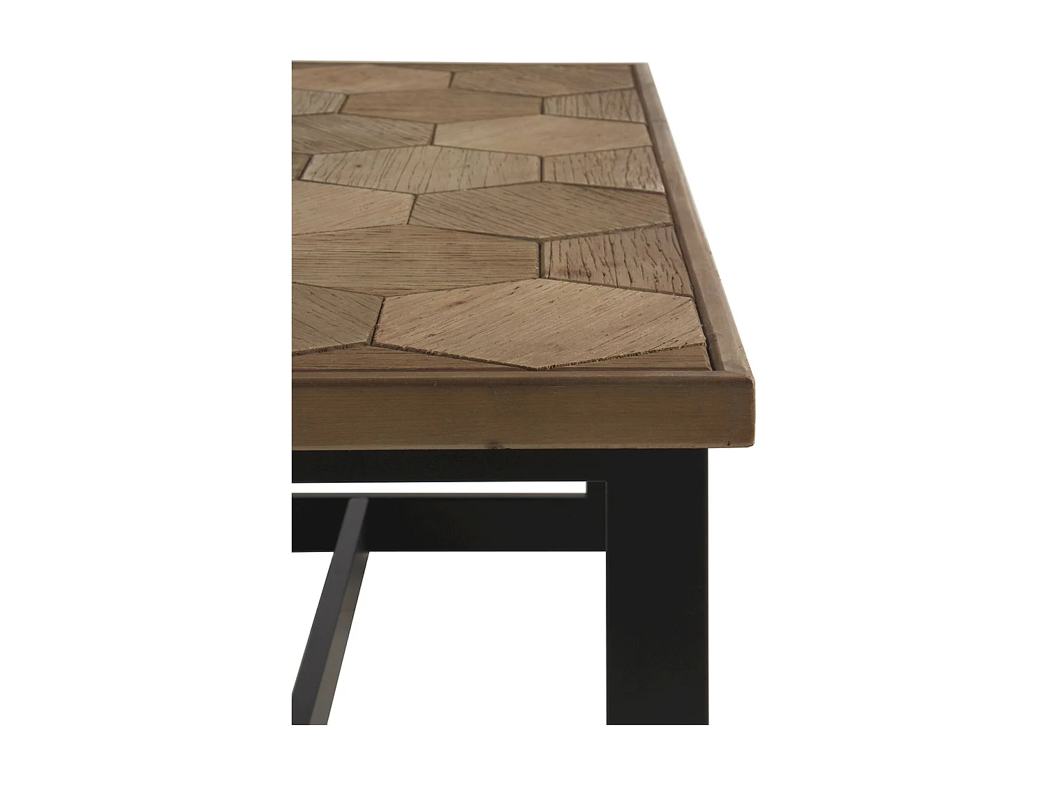 Table basse fresno design bois naturel et métal noir