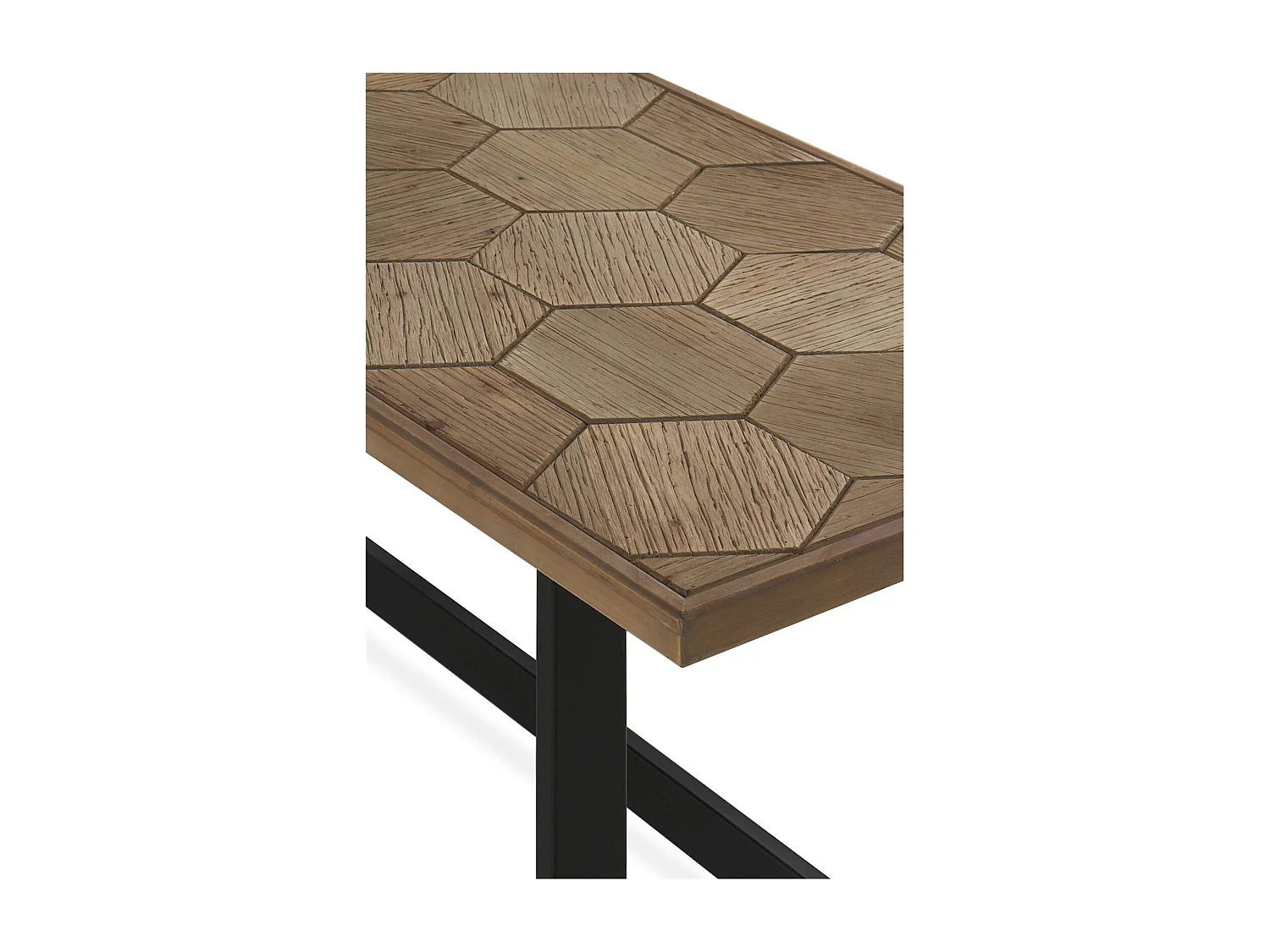 Table basse fresno design bois naturel et métal noir