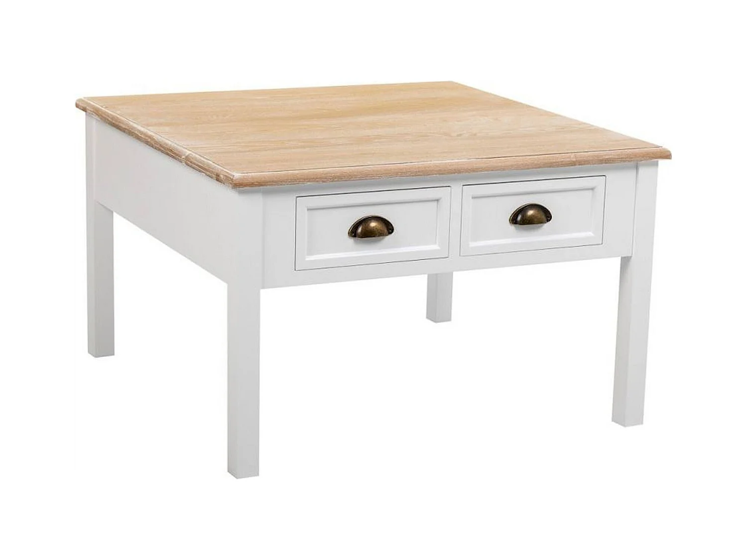 table basse blanche en bois avec tiroirs ambiance élégante