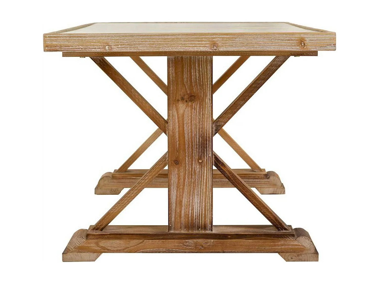 Table basse en bois marron avec plateau en verre élégant