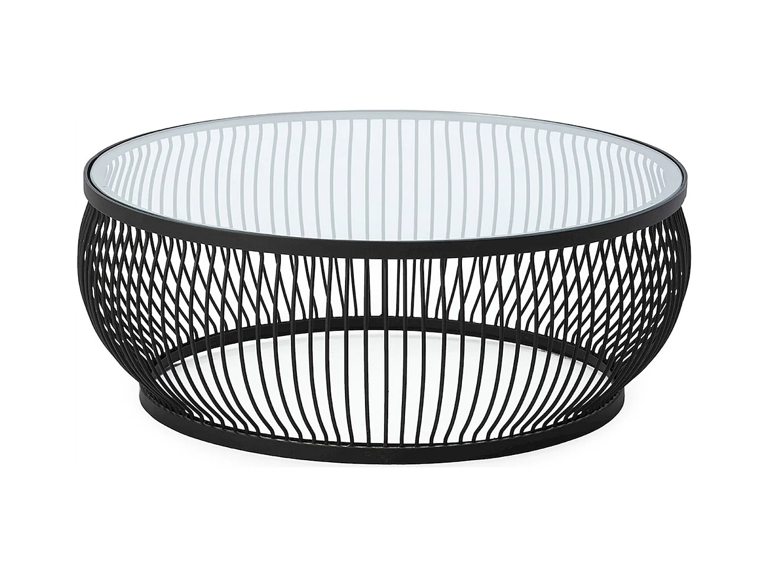 Table à café design verre trempé et métal noir élégant