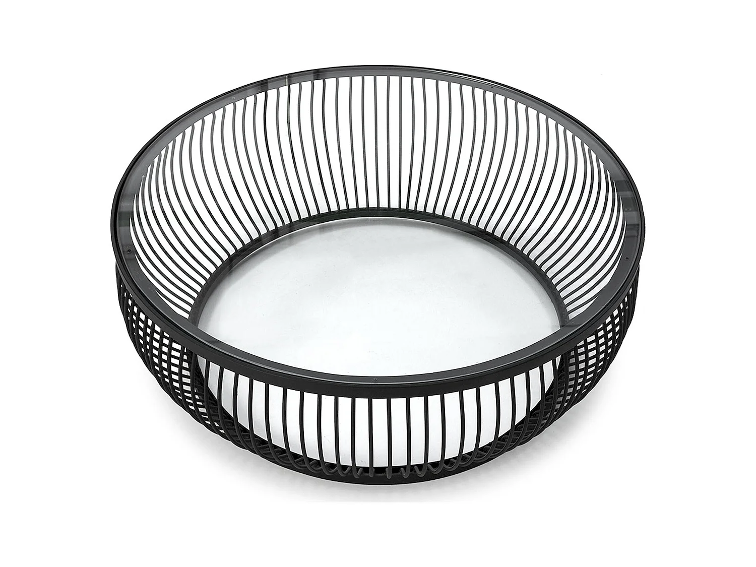 Table à café design verre trempé et métal noir élégant