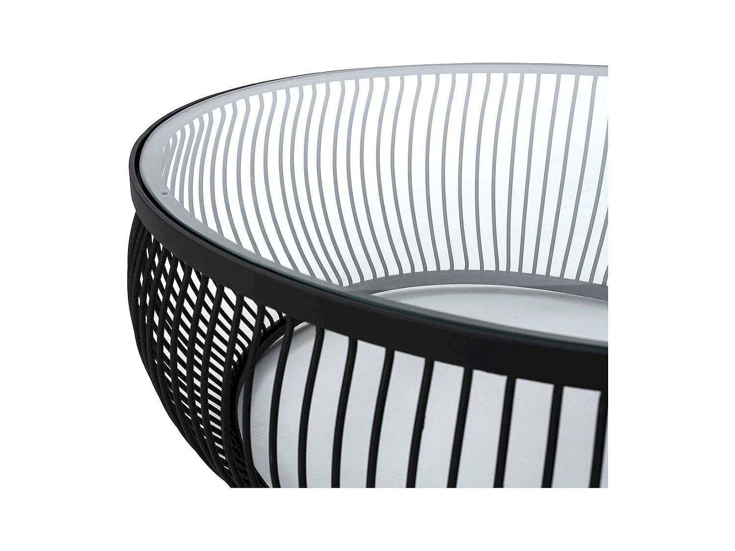 Table à café design verre trempé et métal noir élégant