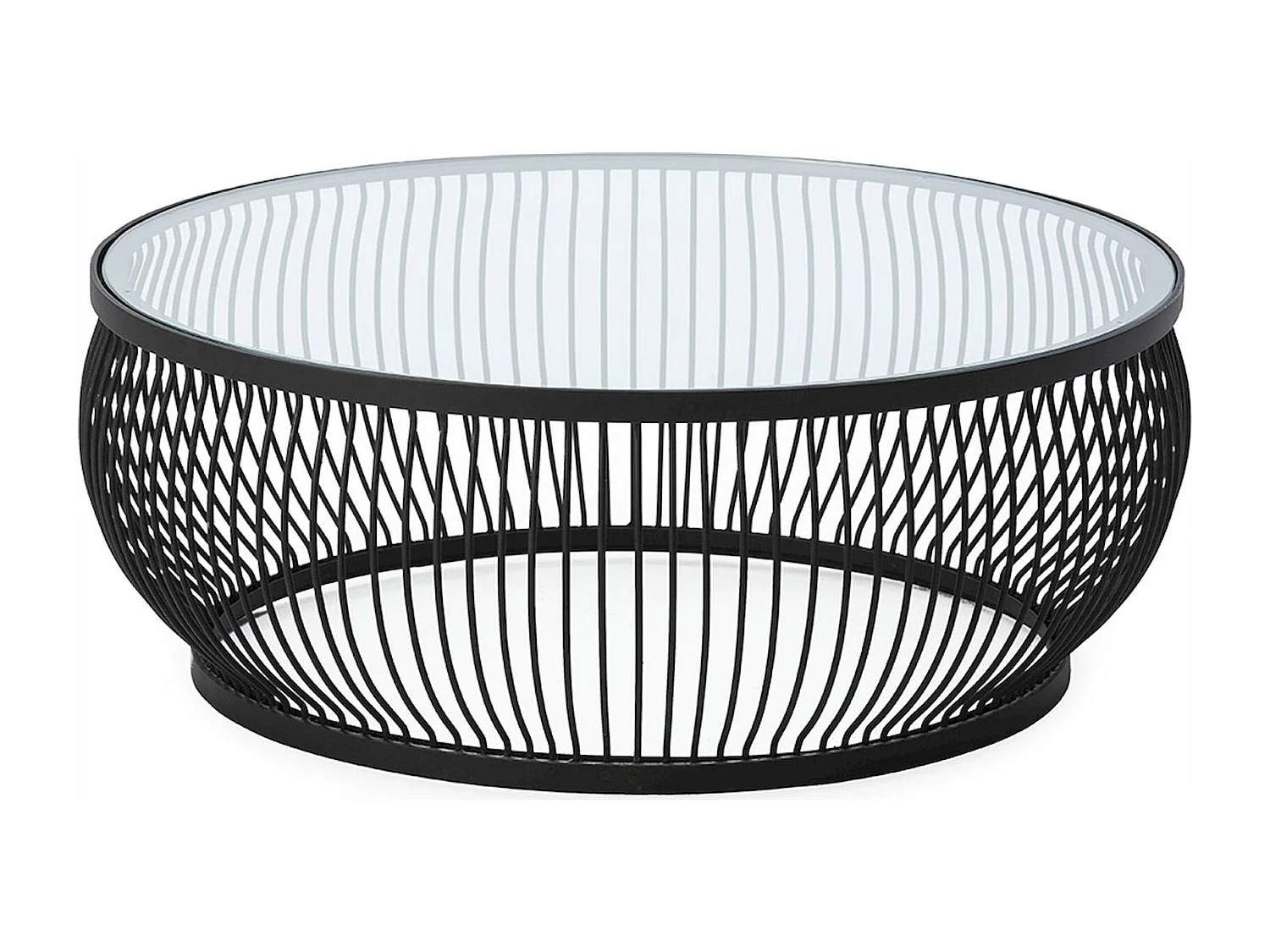 Table à café design verre trempé et métal noir élégant