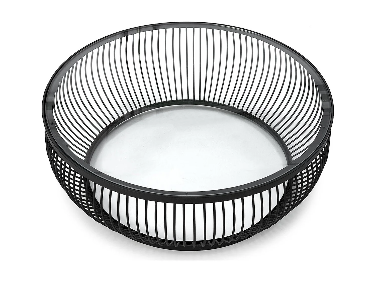 Table à café design verre trempé et métal noir élégant