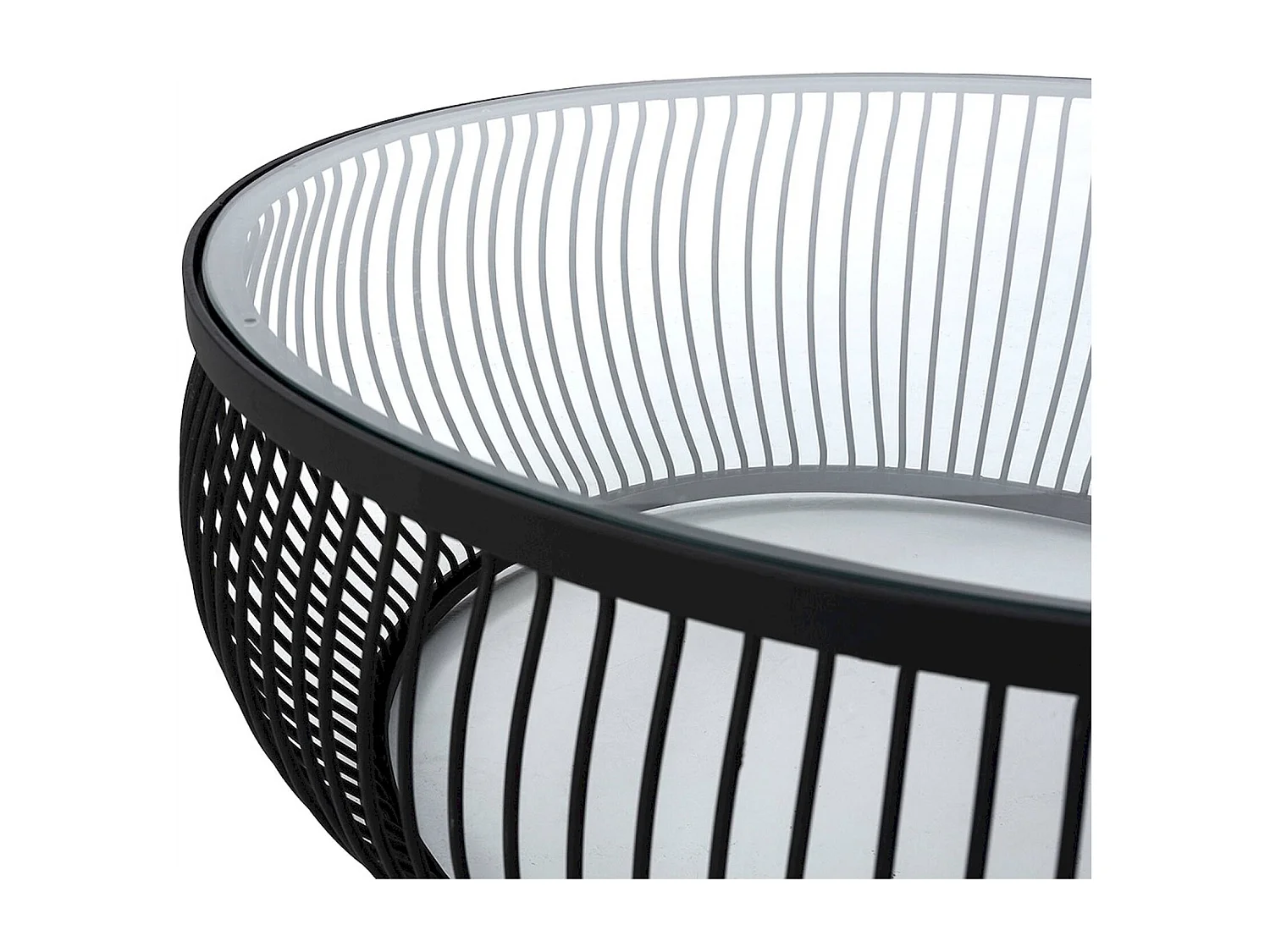 Table à café design verre trempé et métal noir élégant