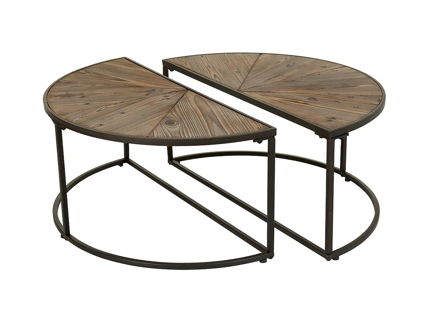 table basse design bois et métal marron style industriel