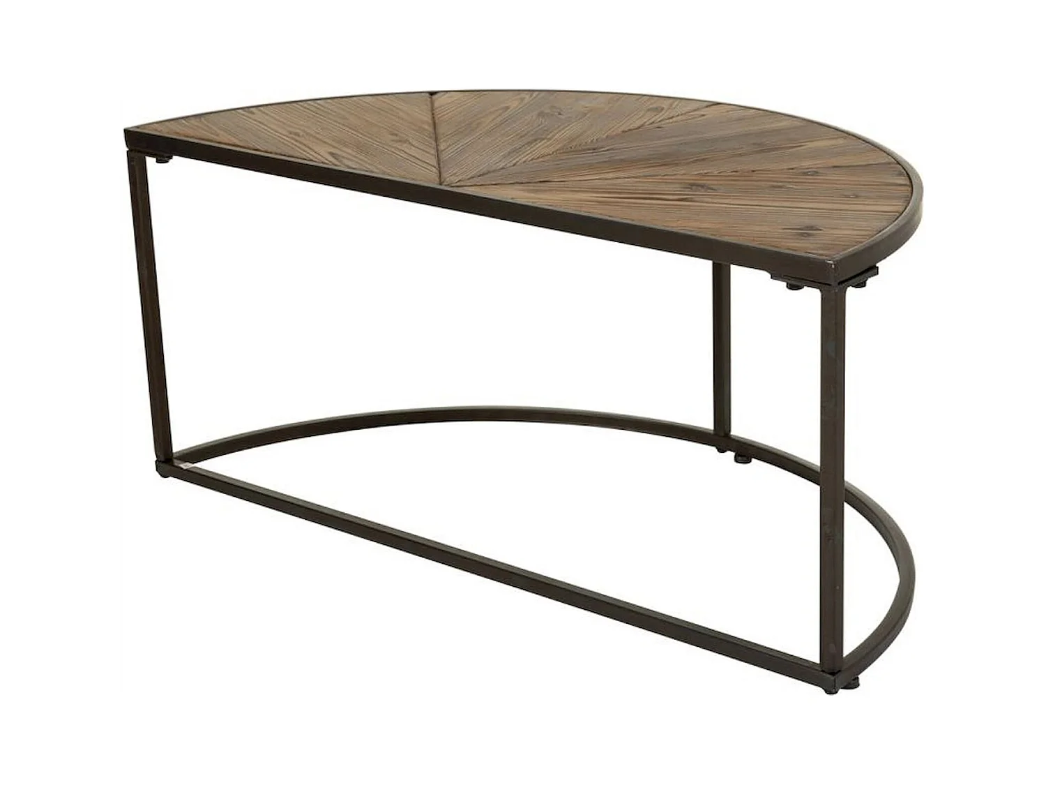 table basse design bois et métal marron style industriel