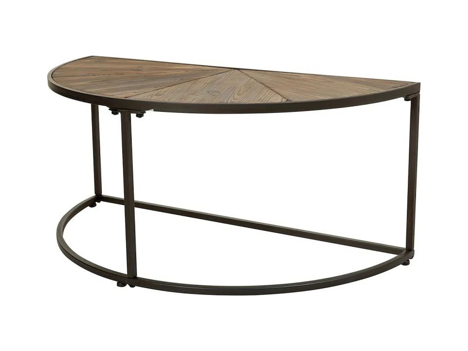 table basse design bois et métal marron style industriel
