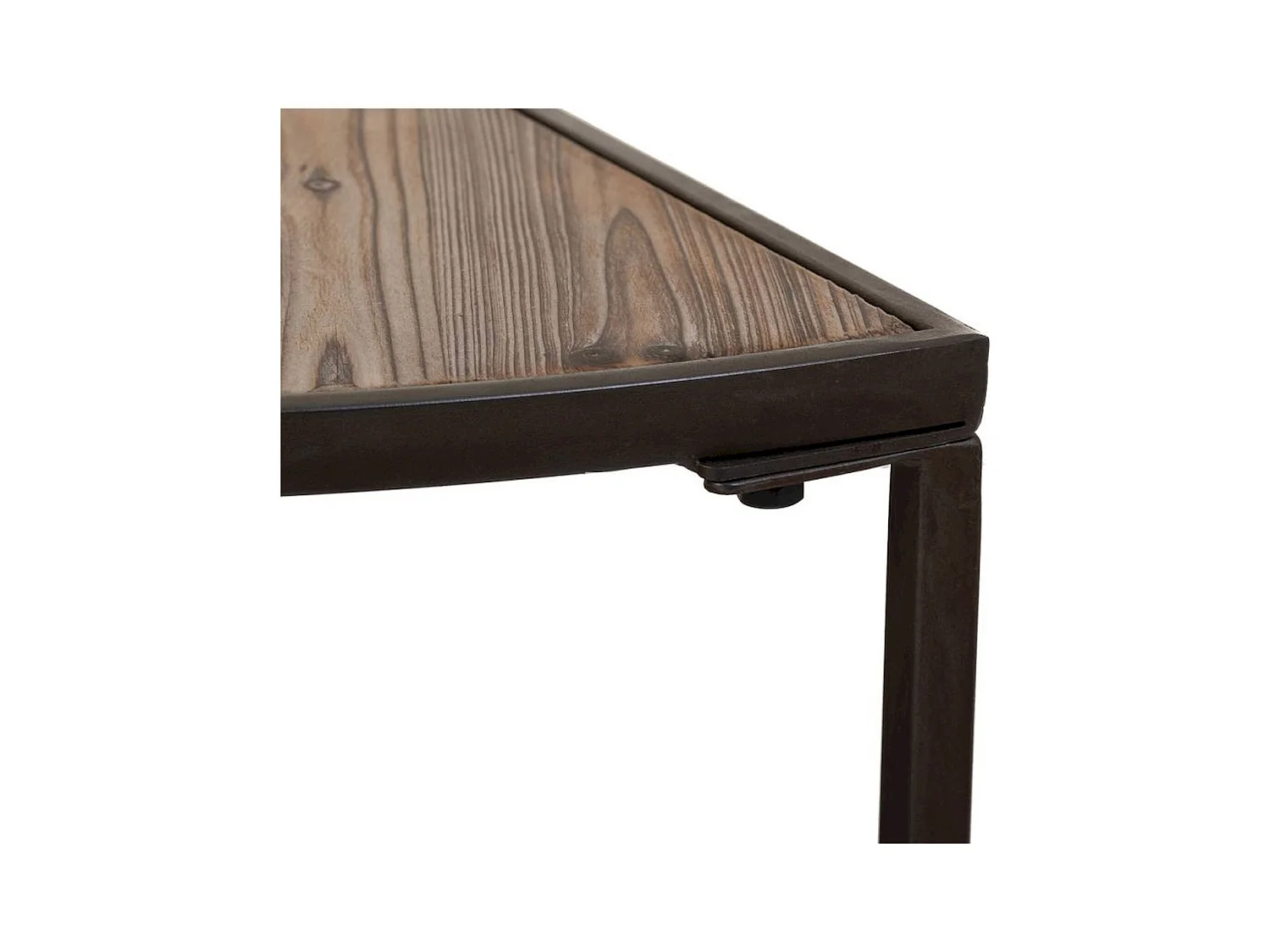 table basse design bois et métal marron style industriel