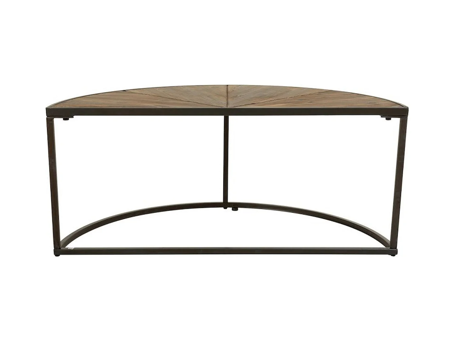 table basse design bois et métal marron style industriel