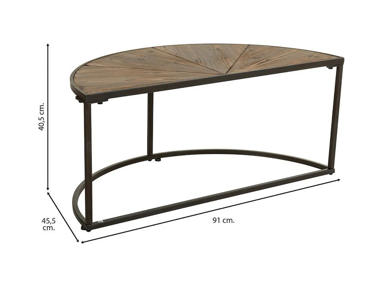 table basse design bois et métal marron style industriel