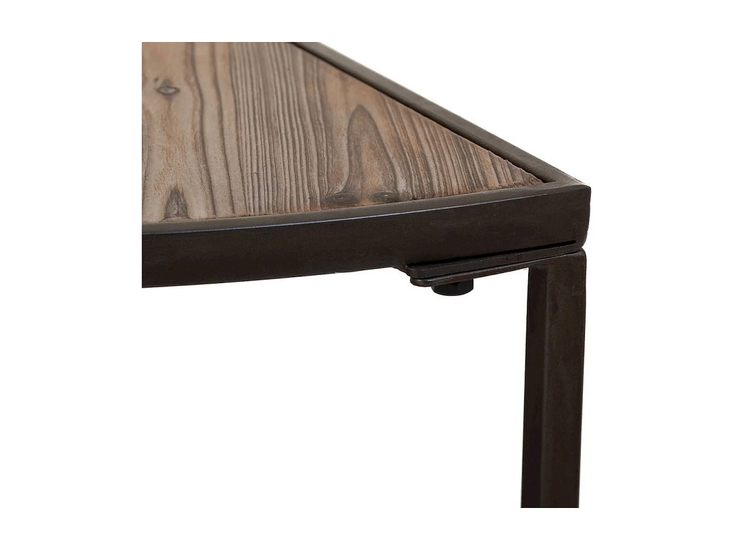 table basse design bois et métal marron style industriel