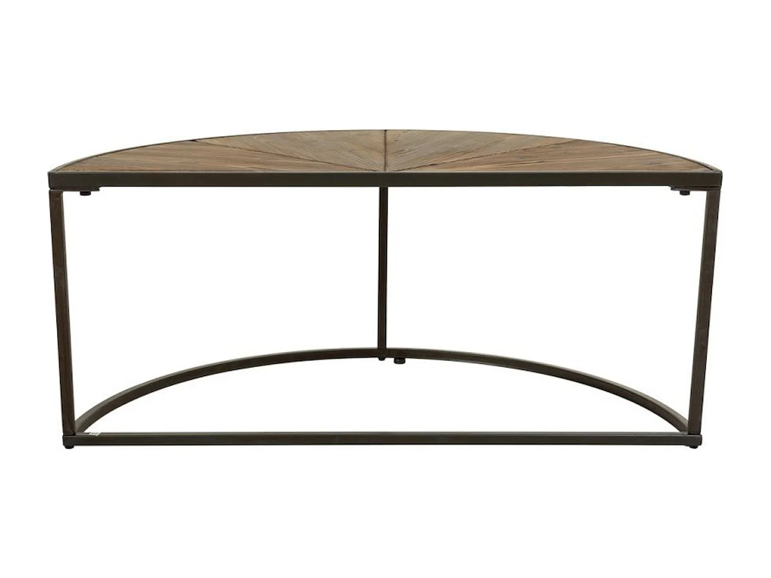 table basse design bois et métal marron style industriel