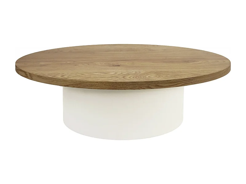 table basse design bois naturel et blanc pour salon élégant