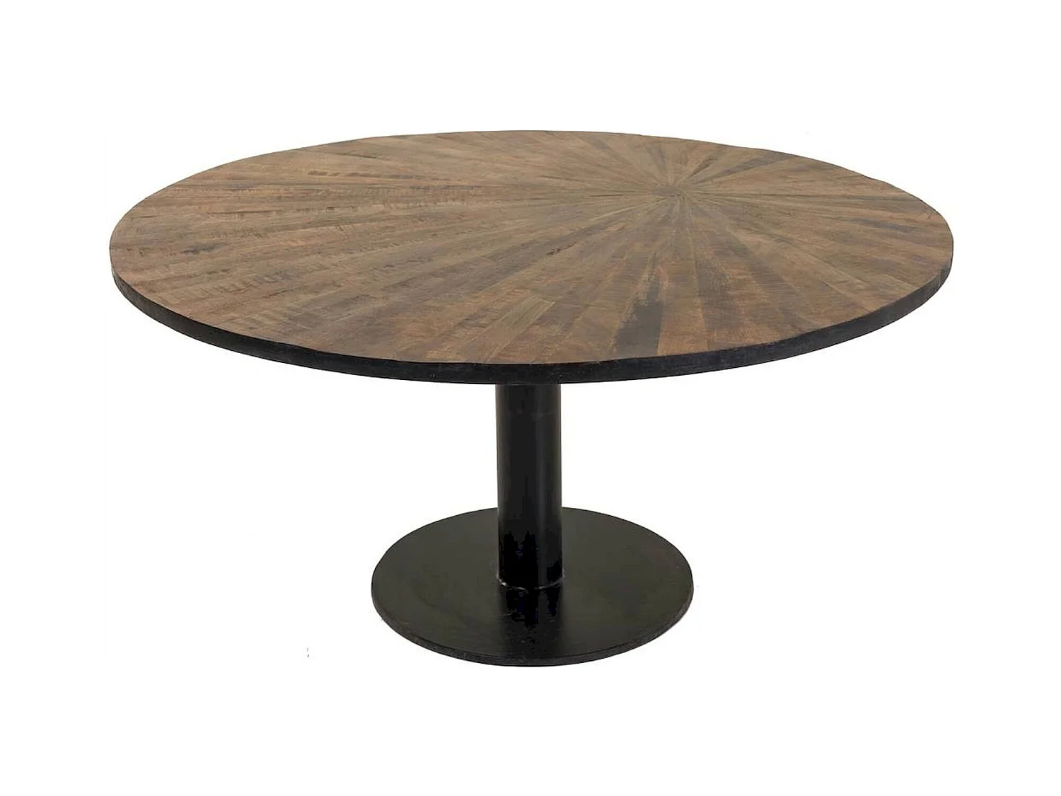 table basse ronde en bois et métal style contemporain marron