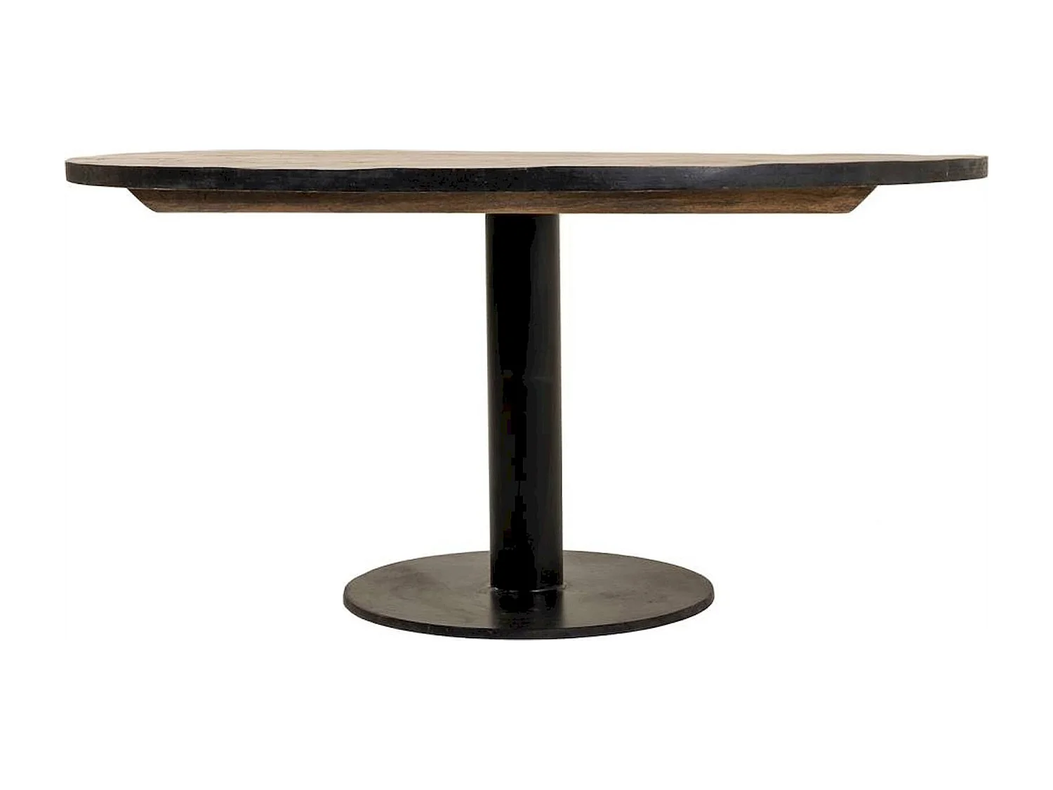 table basse ronde en bois et métal style contemporain marron