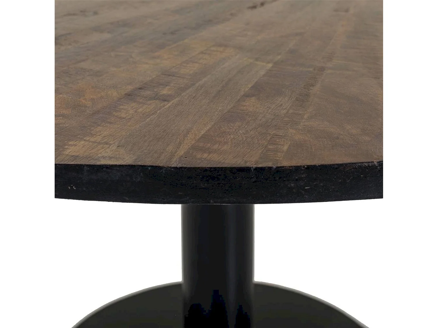 table basse ronde en bois et métal style contemporain marron