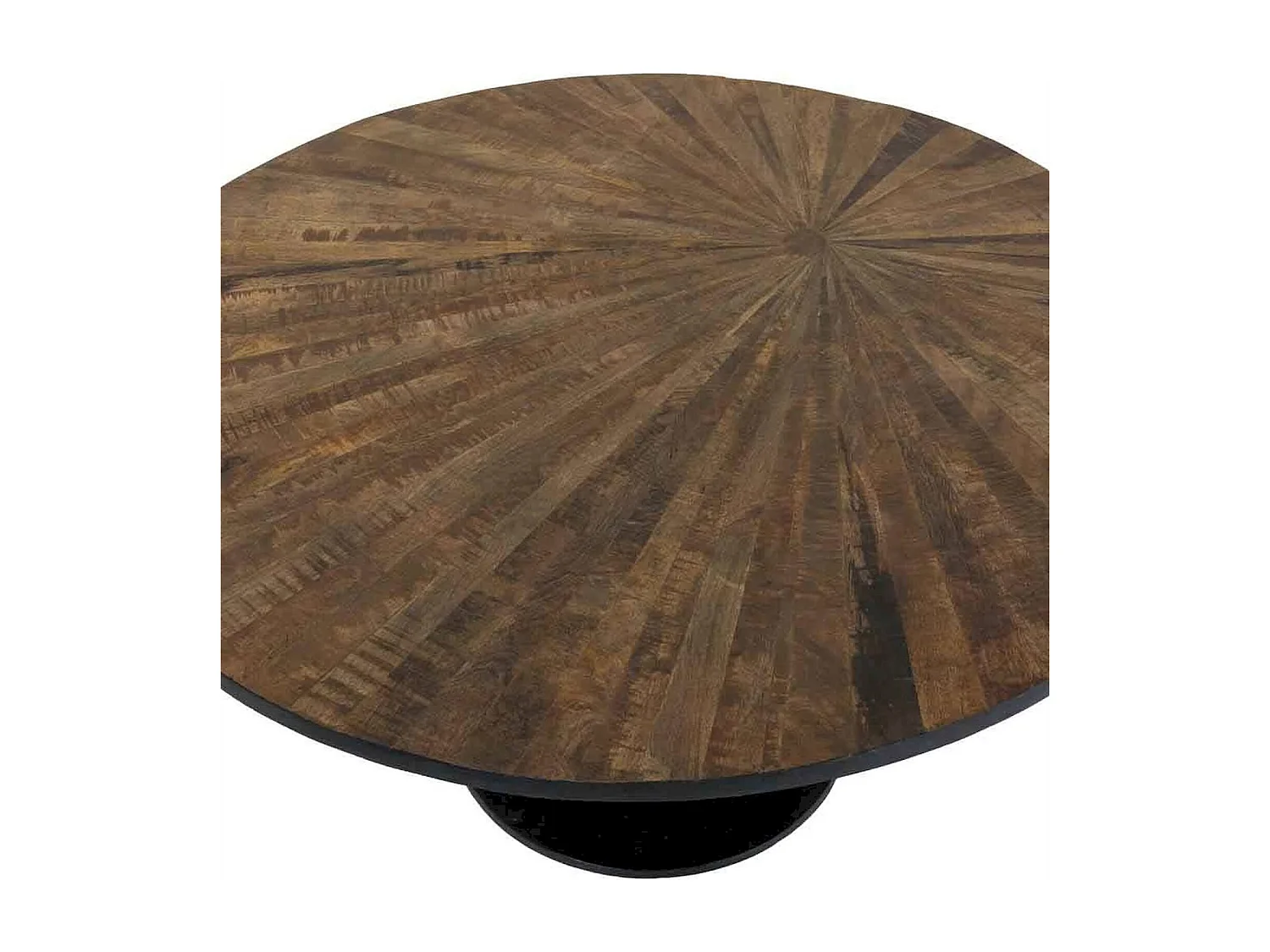 table basse ronde en bois et métal style contemporain marron