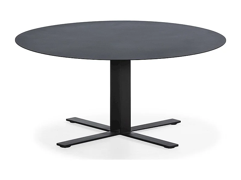 Table à café design métal noir finition peinture élégante