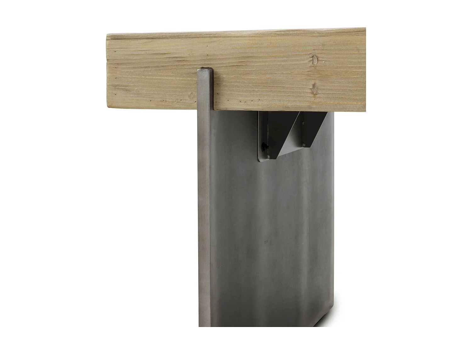 table basse bois d'abeto et pieds laqués finition métalisée