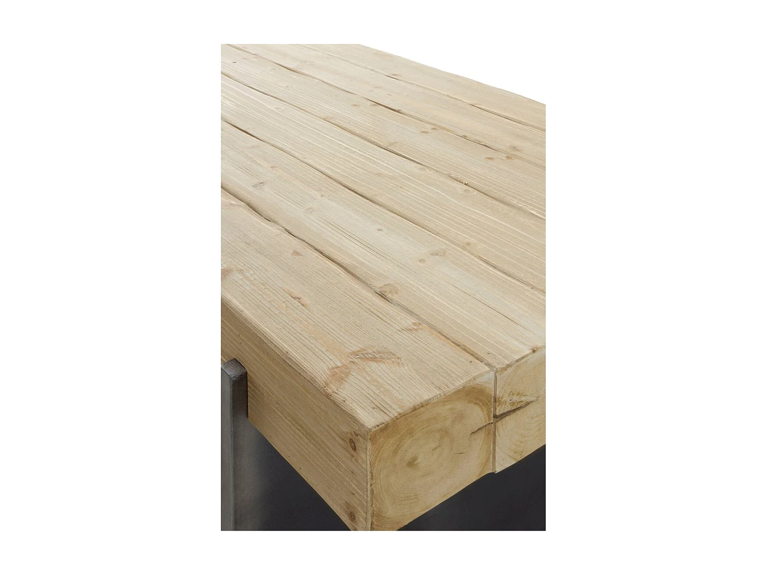 table basse bois d'abeto et pieds laqués finition métalisée