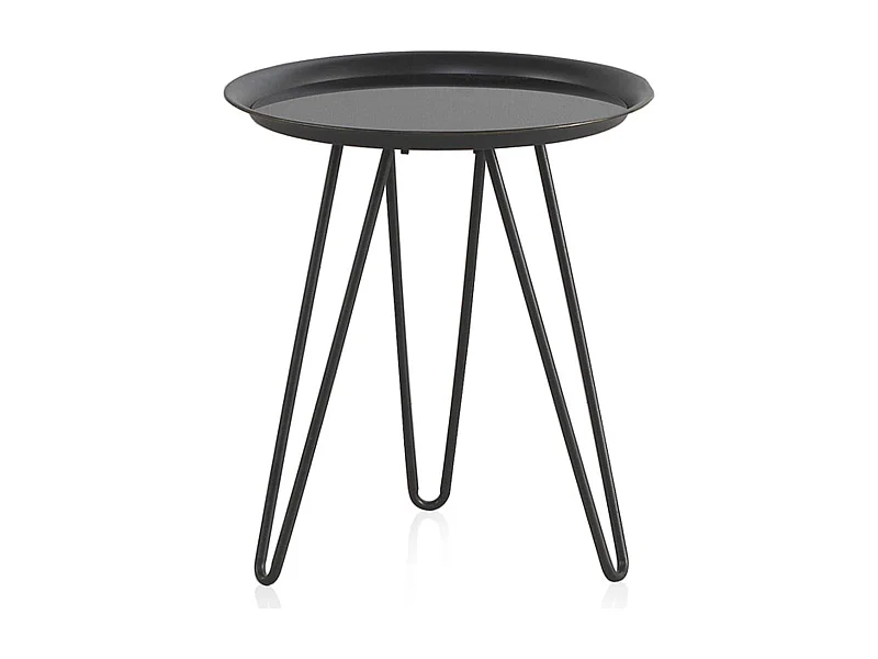 Table basse ronde métal noir plateau verre élégant intérieur