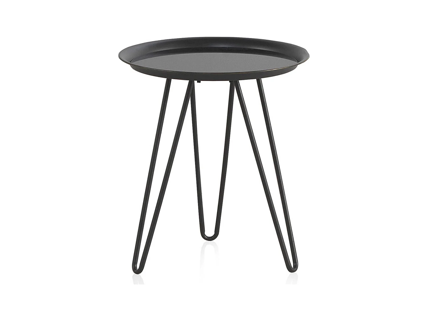 Table basse ronde métal noir plateau verre élégant intérieur