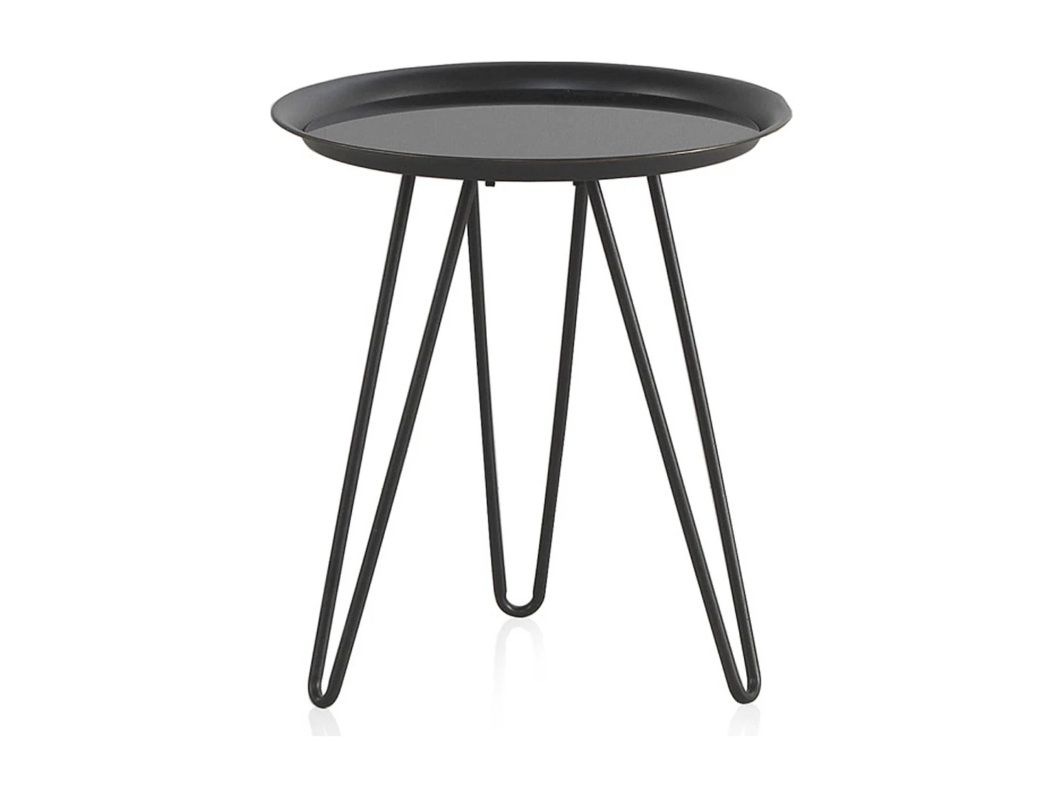 Table basse ronde métal noir plateau verre élégant intérieur