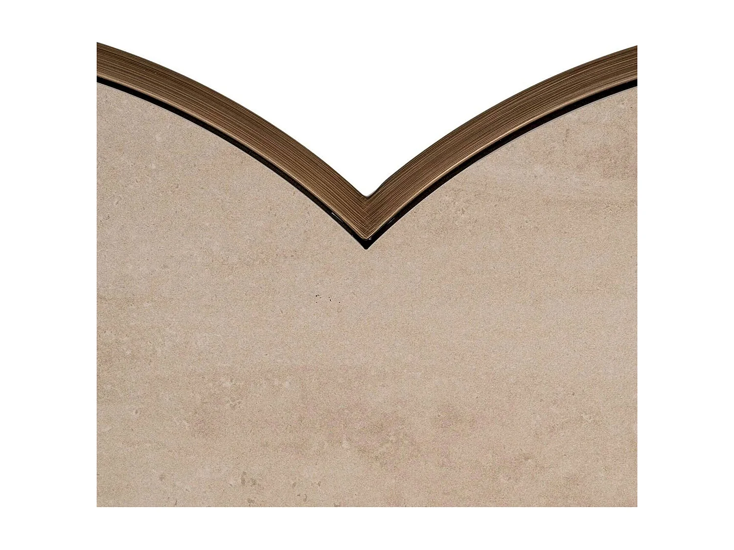 table basse design forme trèfle beige travertin et bois