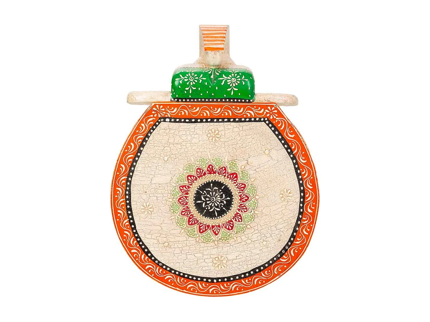 Table basse éléphant en bois peint esprit bohème coloré