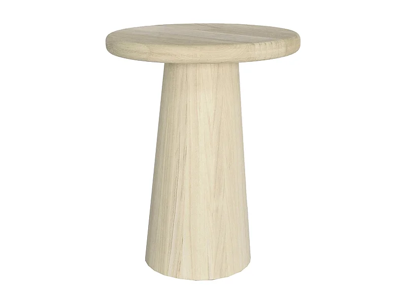 Table basse ronde en bois naturel paulownia design épuré