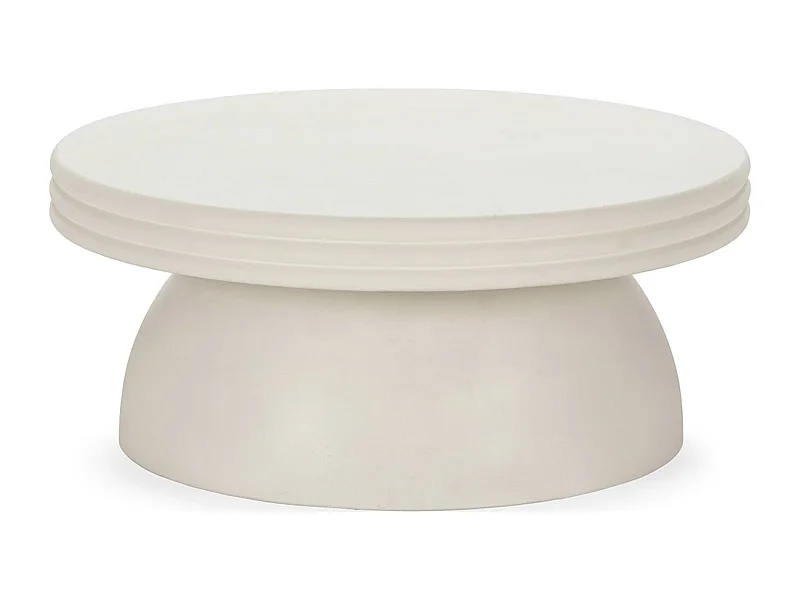 Table basse blanche effet ciment design contemporain salon